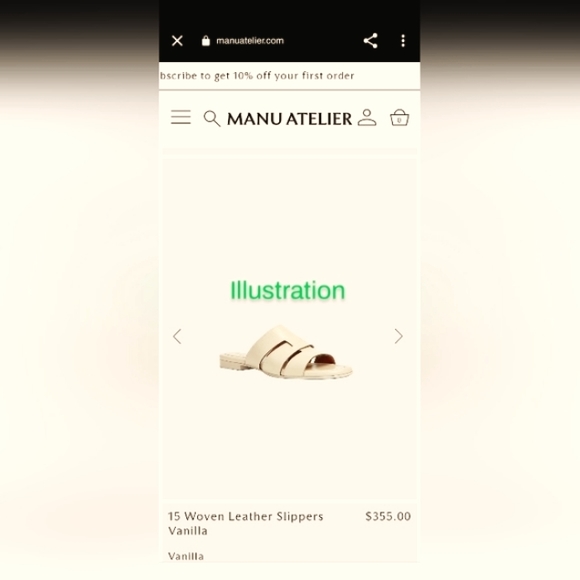 Manu Atelier Slippers Sandals Vanilla 15 Woven Size 39/ US 9 NWOB $355 MSRP - Picture 12 of 12